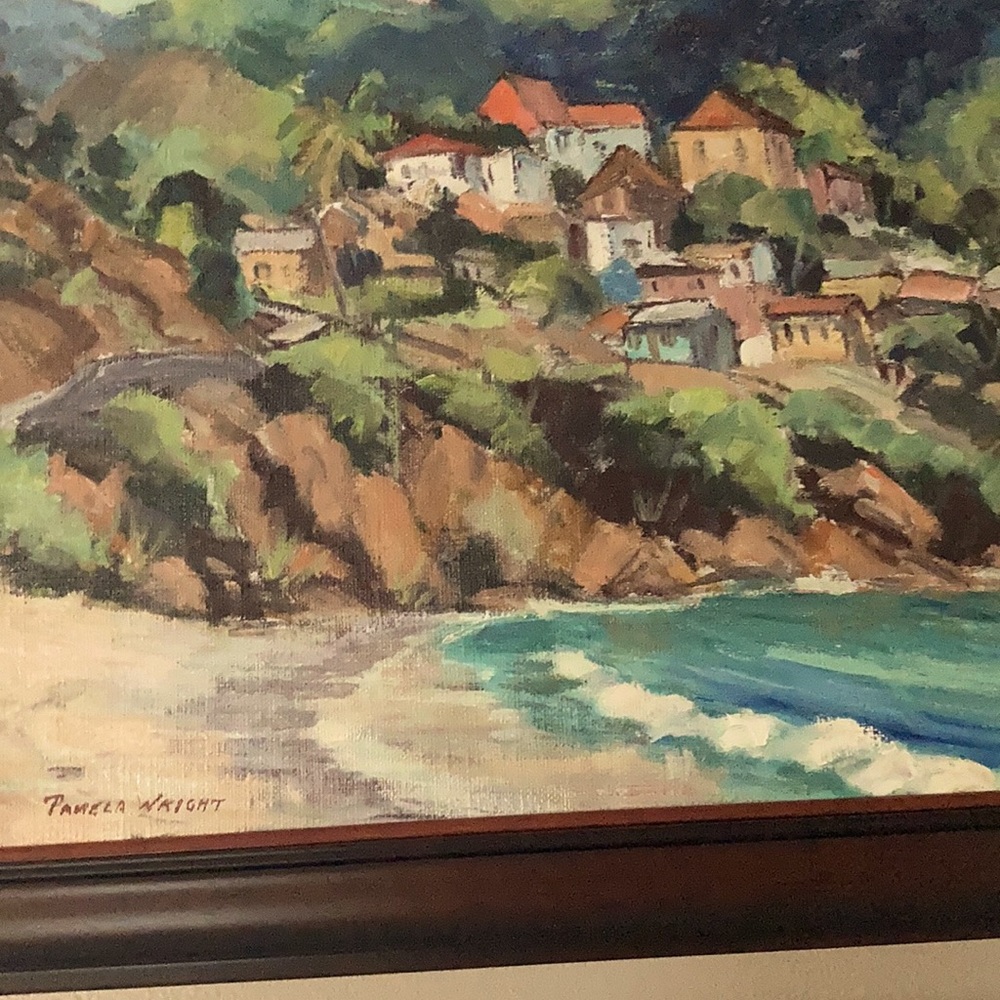 This original oil painting off the coast of Cal.